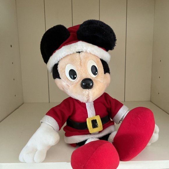 Vtg Playskool Santa Mickey Mouse Plush Christmas Santa Clause Suit Red Feet 20" - Picture 10 of 16